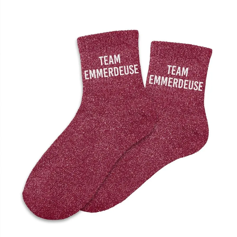 Chaussettes TEAM EMMERDEUSE à paillettes