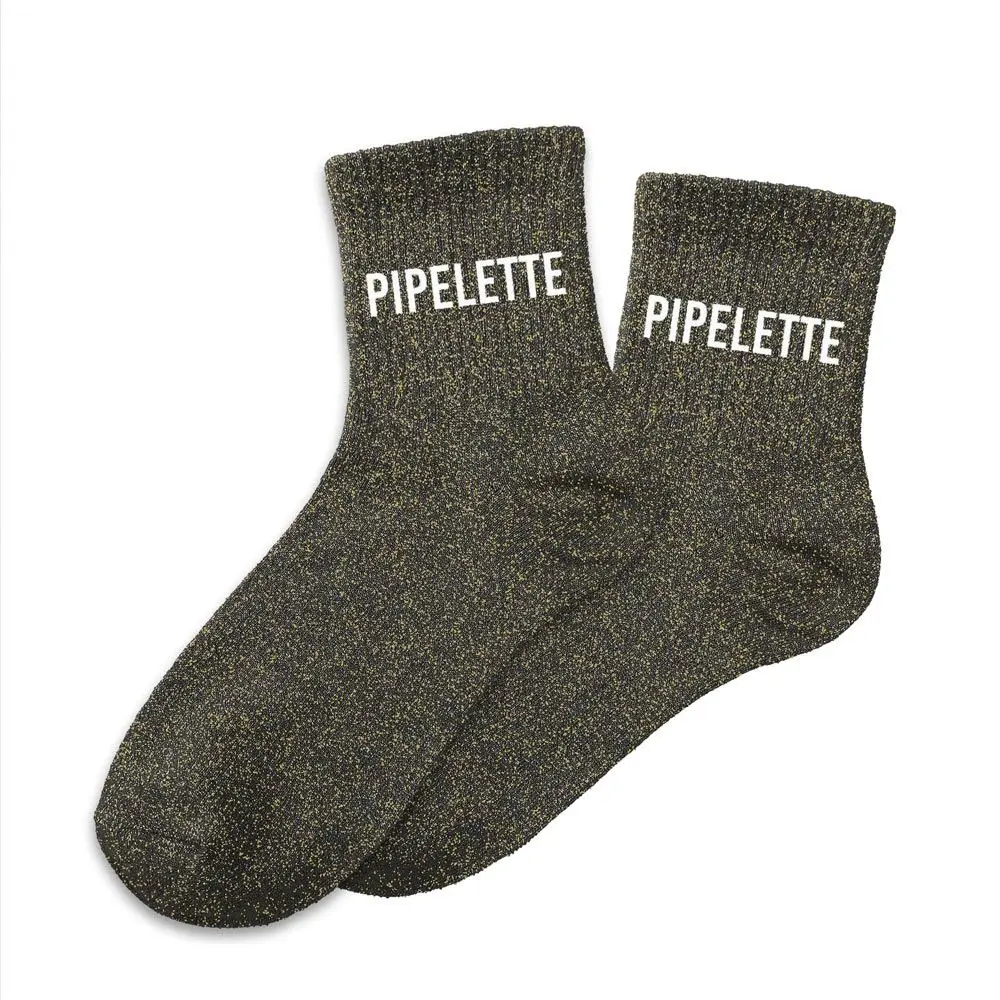 Chaussettes noires PIPELETTE à paillettes