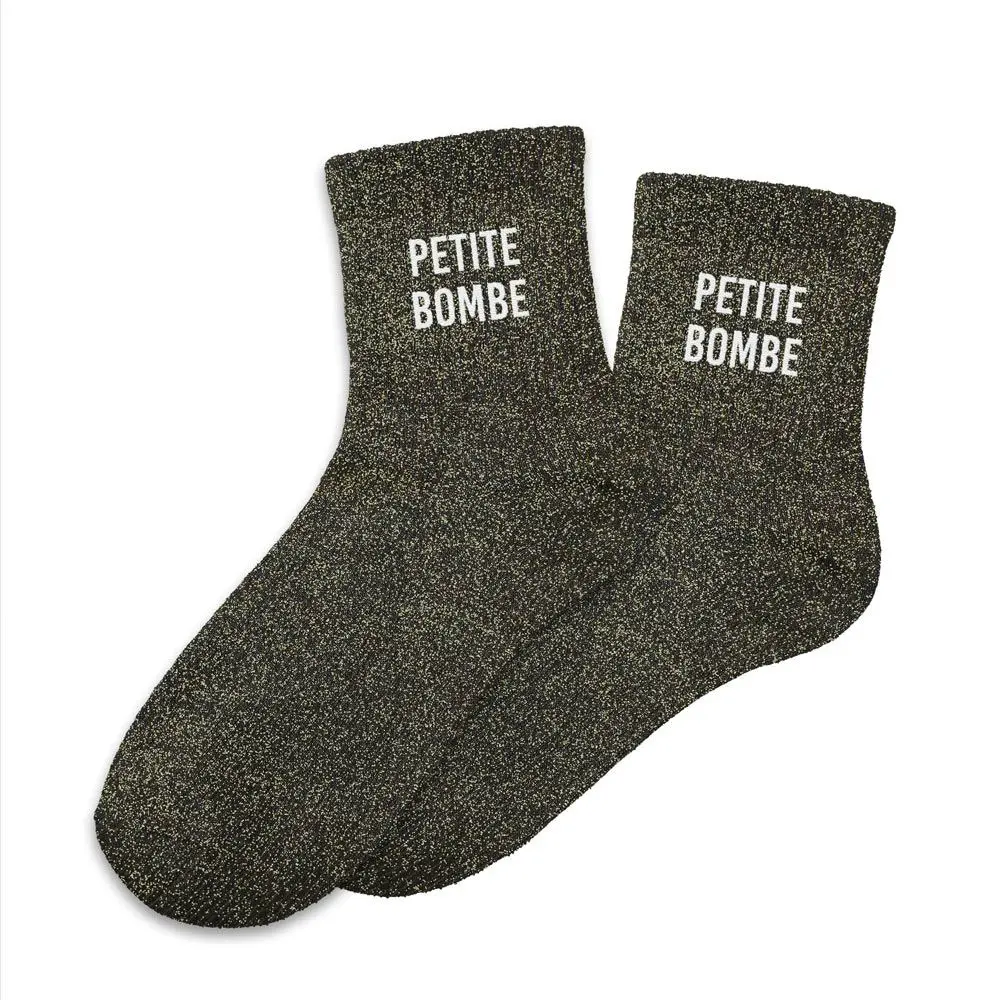 Chaussettes noires PETITE BOMBE à paillettes