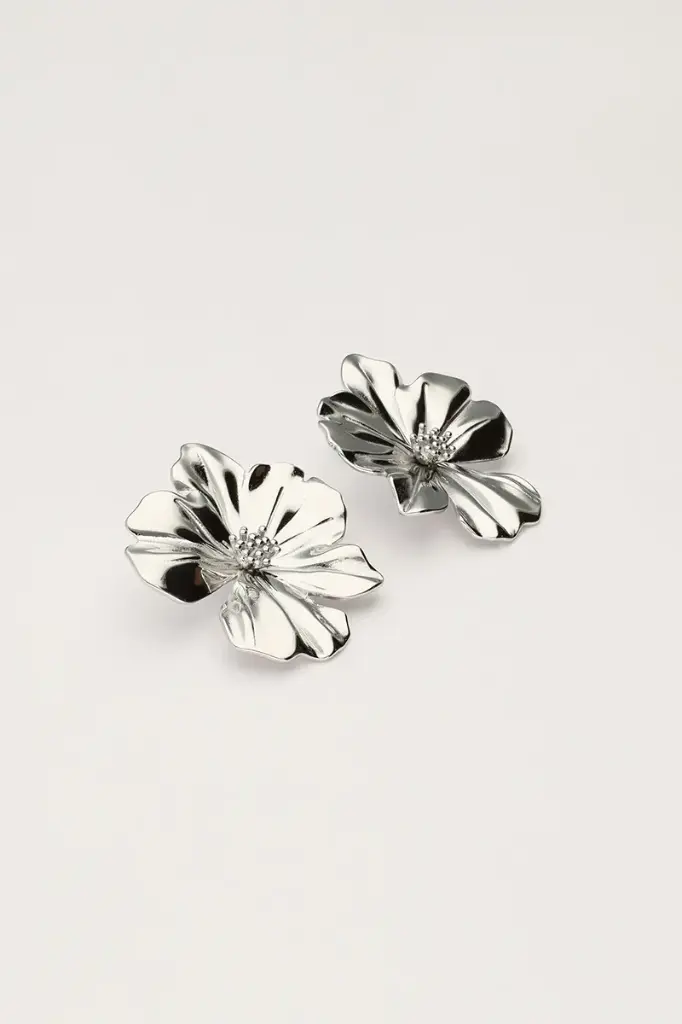 Boucles d'oreilles FLEUR argenté