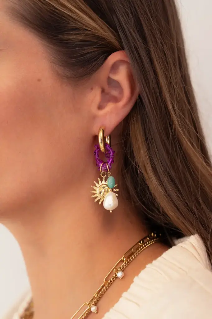 Boucles d'oreilles SUNNY or/perles