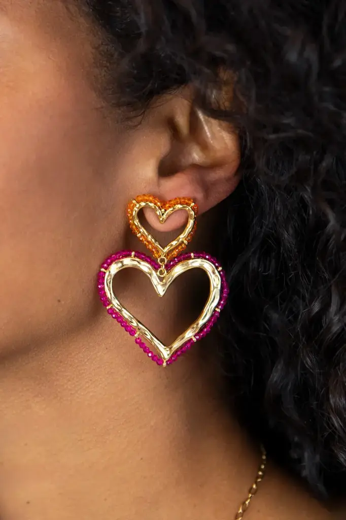 Boucles d'oreilles AMORE or/coeur