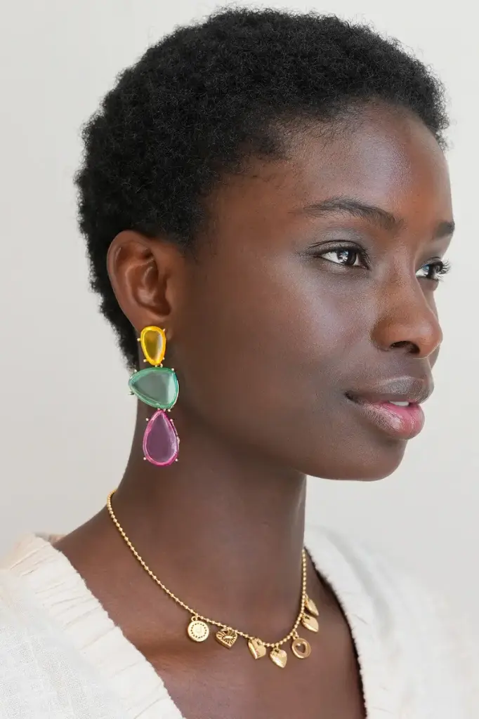 Boucles d'oreilles SORYA bleu/jaune/rose