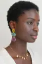 Boucles d'oreilles SORYA bleu/jaune/rose