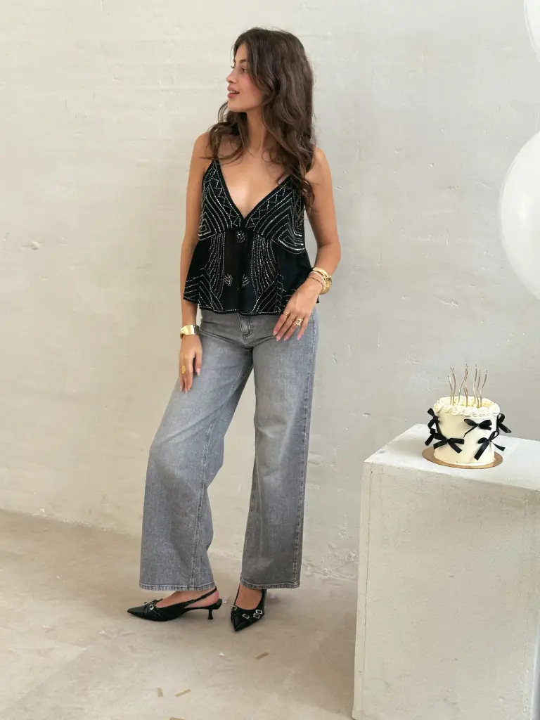 Jeans SILKE gris clair