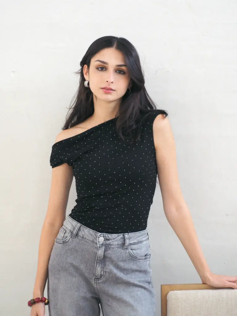 Top strass JULIEN noir