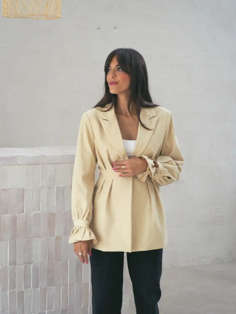 Blazer APOLLINE jaune/rayé