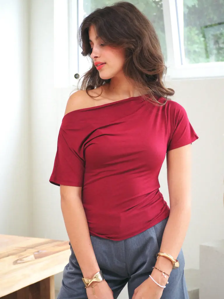 Blouse ÉLINE bordeaux (S)