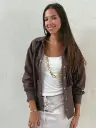 Veste TESSA marron/franges