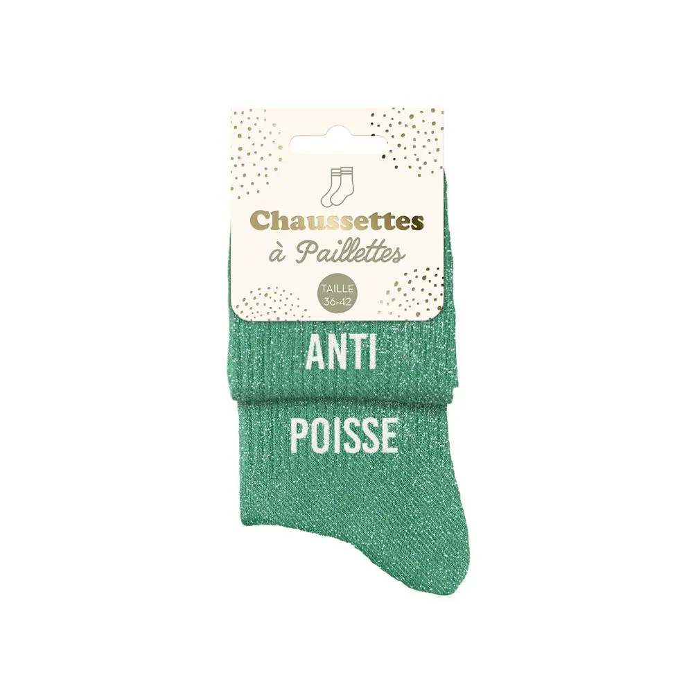 Chaussettes duo ANTI-POISSE à paillettes  