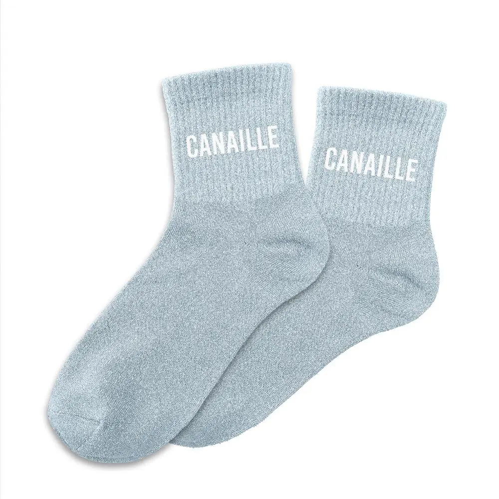 Chaussettes CANAILLE bleu clair à paillettes