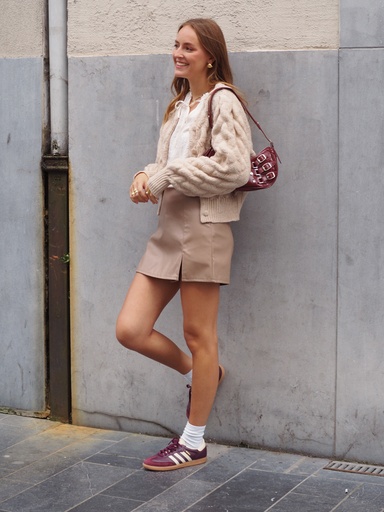 Jupe/short HAZEL beige similicuir
