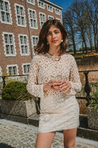Blouse MATHILDA dentelle beige