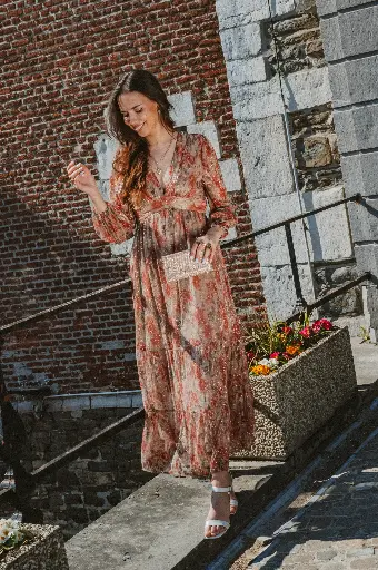 Robe DARA beige/dorée