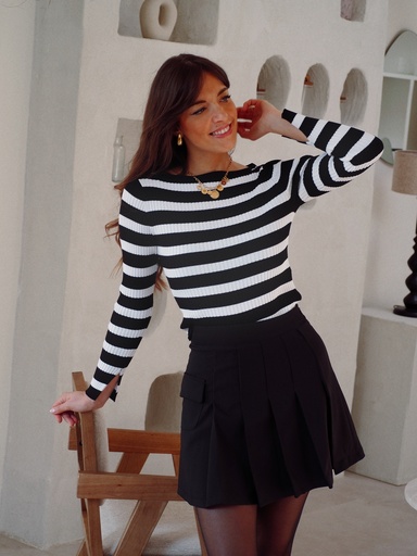 Pull ZOE noir/rayé