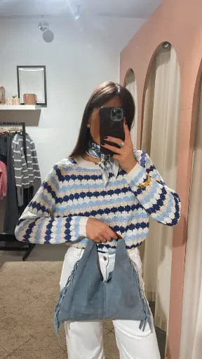Pull SUN bleu/rayé
