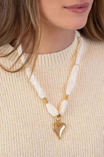Collier ABADI en dentelle blanche