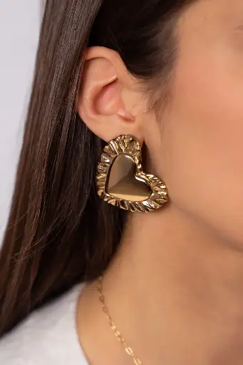 Boucles ALIA cœur dorées
