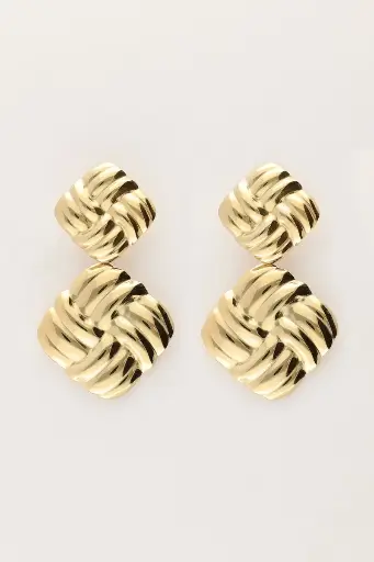 Boucles YVES losanges dorés