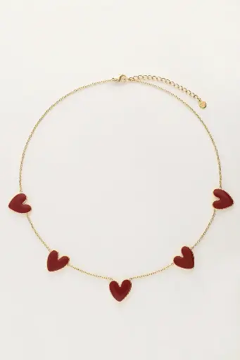 Collier AMNA coeurs rouges