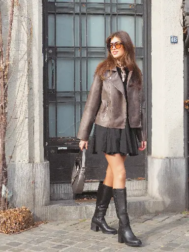 Veste SADIE brun/similicuir
