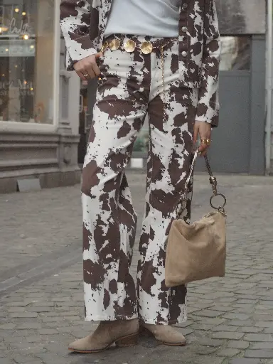 Jeans FAMINA imprimé vache