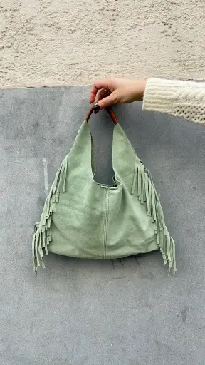 Sac ACHILLE vert/daim