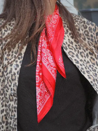 Bandana en satin rouge