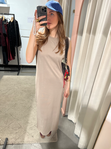 Robe sans manches CHILLI beige