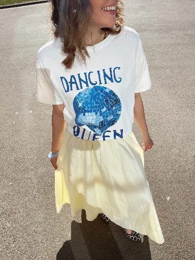 T-shirt DANCING QUEEN blanc
