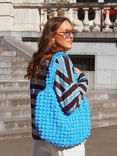 Sac FINNA matelassé bleu