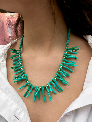 Collier TAHINA corail/turquoise