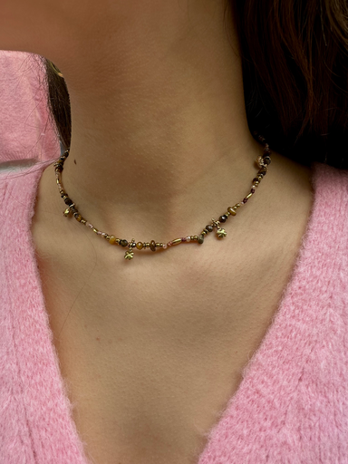 Collier LYA brun/court