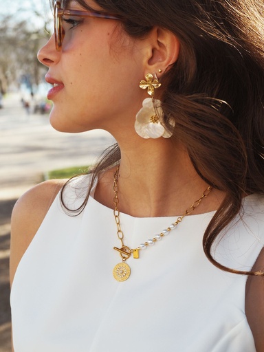 Collier MAREVA or/perle/charms