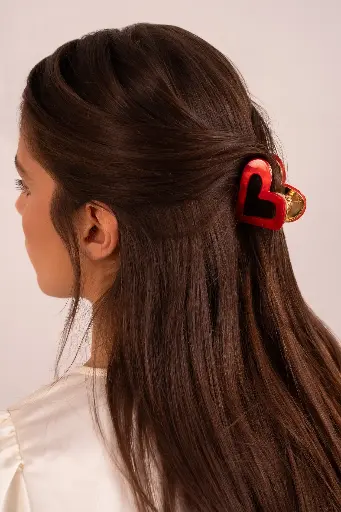 Pince à cheveux COEUR rouge