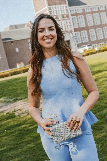 Top peplum HELIE bleu ciel