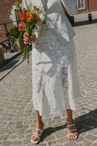 Jupe ISABELLA crème en dentelle 