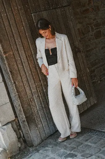 Pantalon KIARA beige/lin 