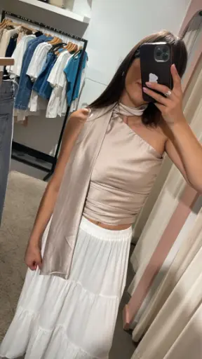 Top foulard AKIRA beige