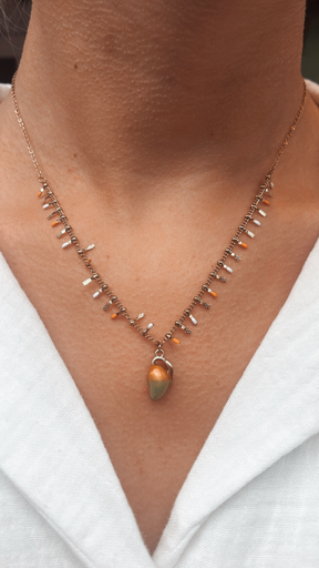 Collier MANGUE doré/orange