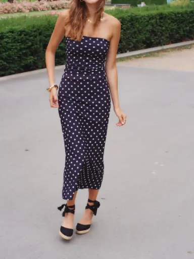 Jupe LOREN noir/pois blancs