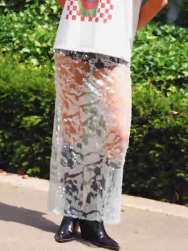 Jupe ARIANA verte/sequins