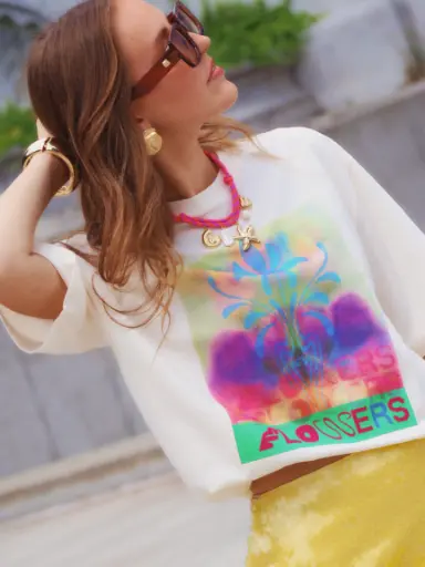 T-shirt MAGGY blanc/imprimé multi