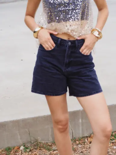 Short VALMY jeans/gris foncé