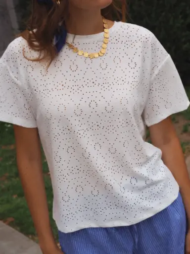 T-shirt LAUREL blanc/brodé