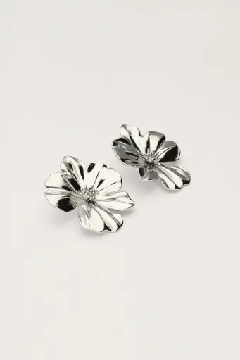 Boucles d'oreilles FLEUR argenté