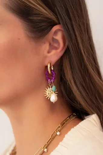 Boucles d'oreilles SUNNY or/perles