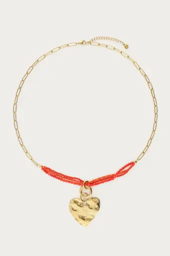 Collier CORAZON coeur/rouge