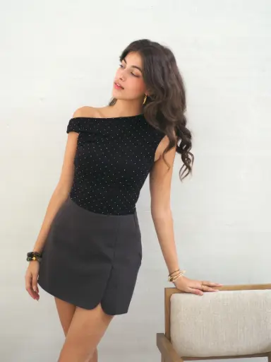 Top strass JULIEN marron