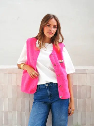 Veste sans manches BABY rose fluo